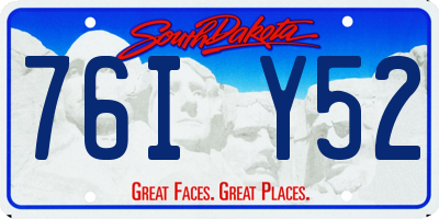 SD license plate 76IY52