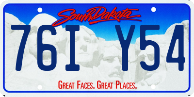 SD license plate 76IY54
