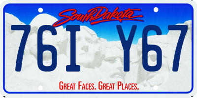 SD license plate 76IY67