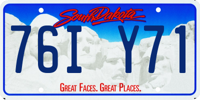 SD license plate 76IY71