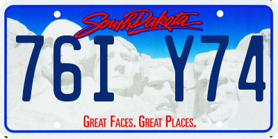 SD license plate 76IY74