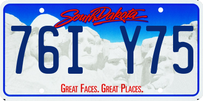 SD license plate 76IY75