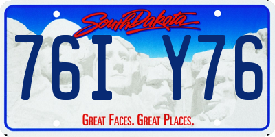 SD license plate 76IY76