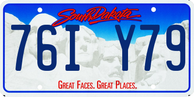 SD license plate 76IY79