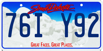 SD license plate 76IY92