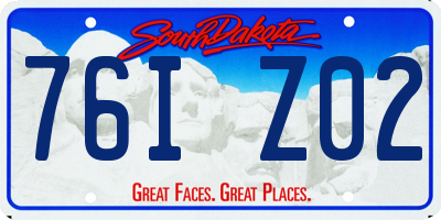 SD license plate 76IZ02