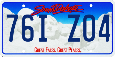 SD license plate 76IZ04