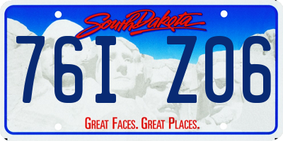SD license plate 76IZ06
