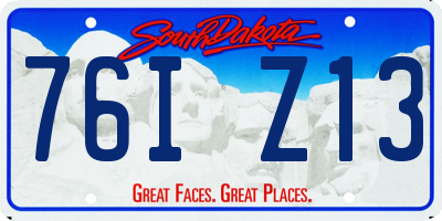 SD license plate 76IZ13