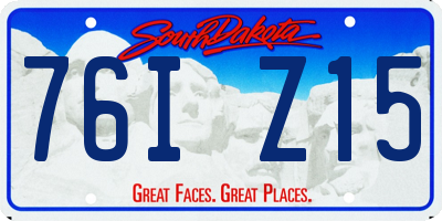 SD license plate 76IZ15