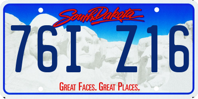 SD license plate 76IZ16