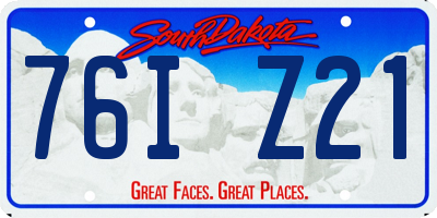 SD license plate 76IZ21