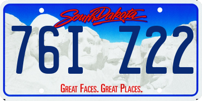 SD license plate 76IZ22