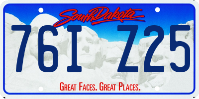 SD license plate 76IZ25