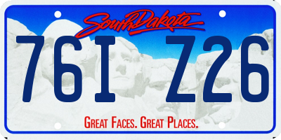 SD license plate 76IZ26