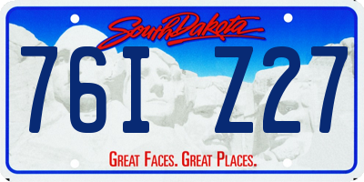 SD license plate 76IZ27