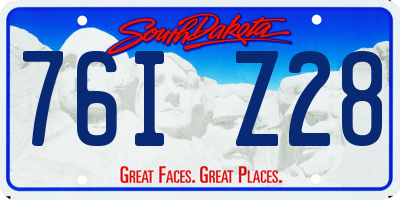 SD license plate 76IZ28