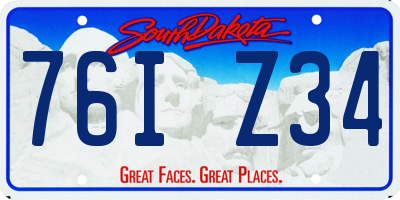 SD license plate 76IZ34