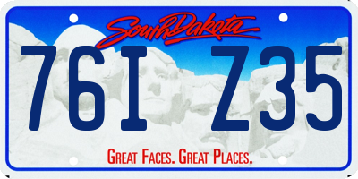 SD license plate 76IZ35