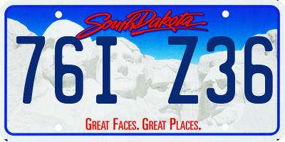 SD license plate 76IZ36