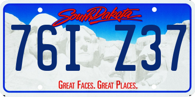 SD license plate 76IZ37
