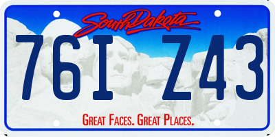 SD license plate 76IZ43
