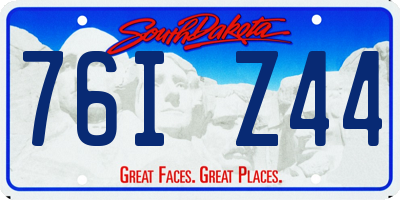 SD license plate 76IZ44