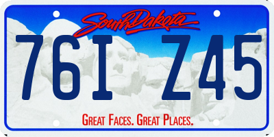 SD license plate 76IZ45