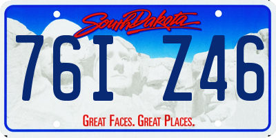 SD license plate 76IZ46