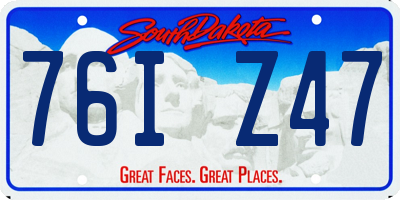 SD license plate 76IZ47