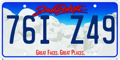 SD license plate 76IZ49