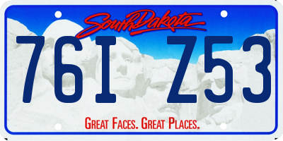 SD license plate 76IZ53