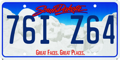 SD license plate 76IZ64