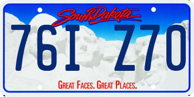SD license plate 76IZ70