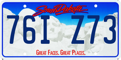 SD license plate 76IZ73