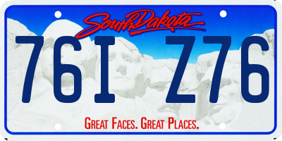 SD license plate 76IZ76