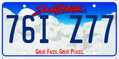 SD license plate 76IZ77