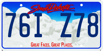 SD license plate 76IZ78