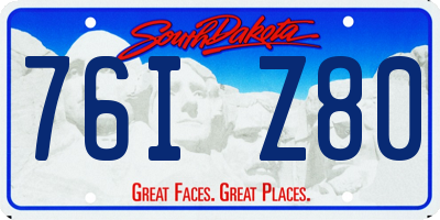 SD license plate 76IZ80