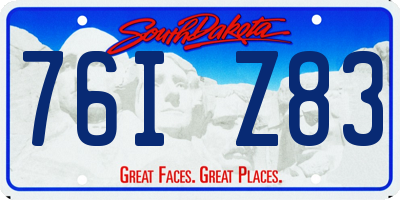 SD license plate 76IZ83