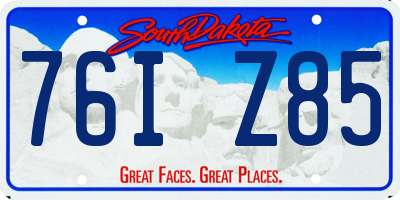 SD license plate 76IZ85