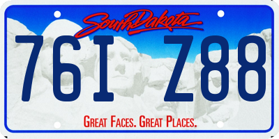 SD license plate 76IZ88
