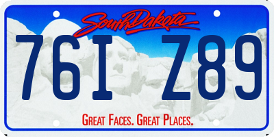 SD license plate 76IZ89
