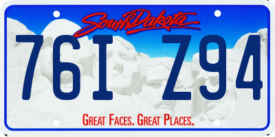 SD license plate 76IZ94