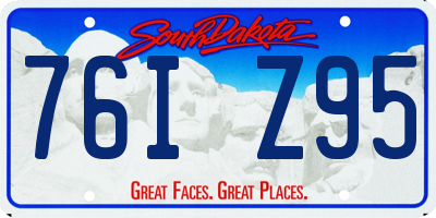 SD license plate 76IZ95