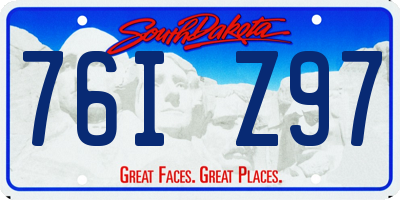 SD license plate 76IZ97