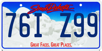SD license plate 76IZ99