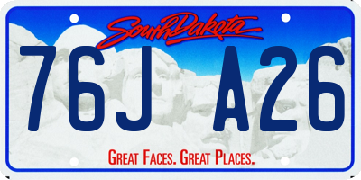 SD license plate 76JA26