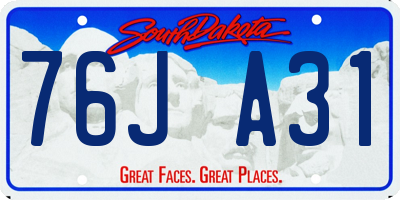 SD license plate 76JA31
