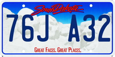 SD license plate 76JA32